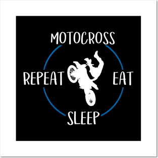 Motocross Eat Sleep Repeat Gift For Motocross Racers Posters and Art